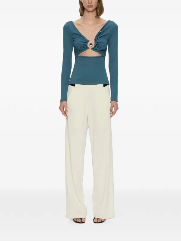 Christopher Esber Bias-cut Crepe Trousers in Blue