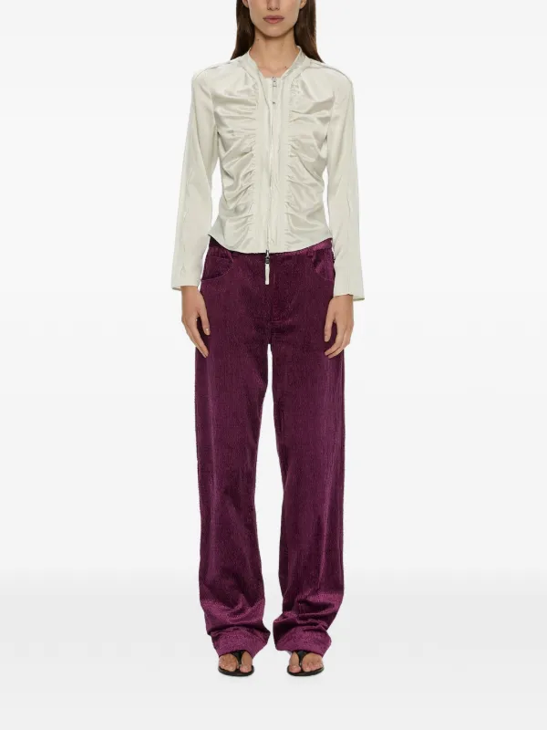 Christopher Esber Ava Sateen Corduroy Jeans in Purple