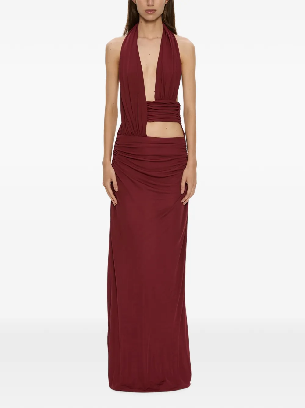 Christopher Esber Gedrapeerde cummerbund maxi-dress Rood
