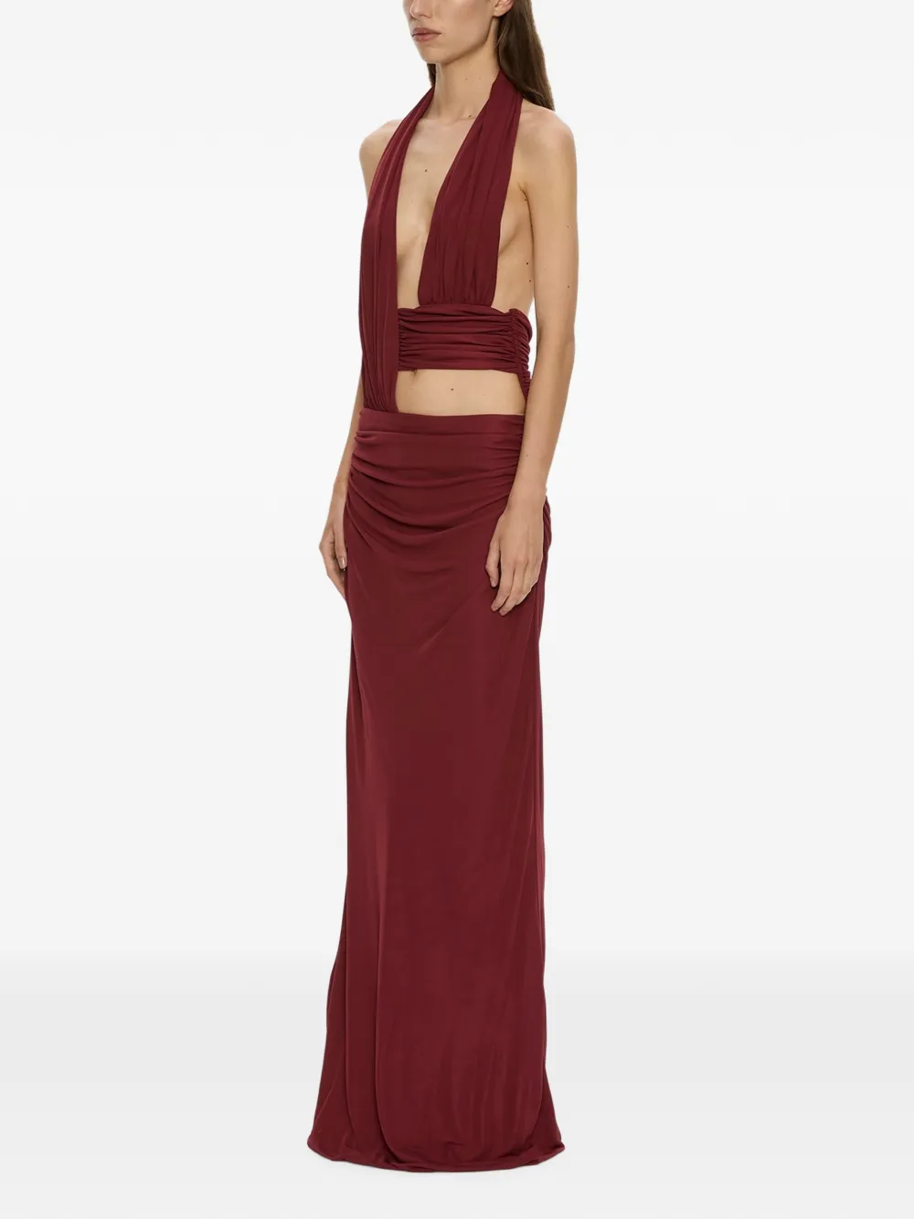 Christopher Esber Gedrapeerde cummerbund maxi-dress Rood