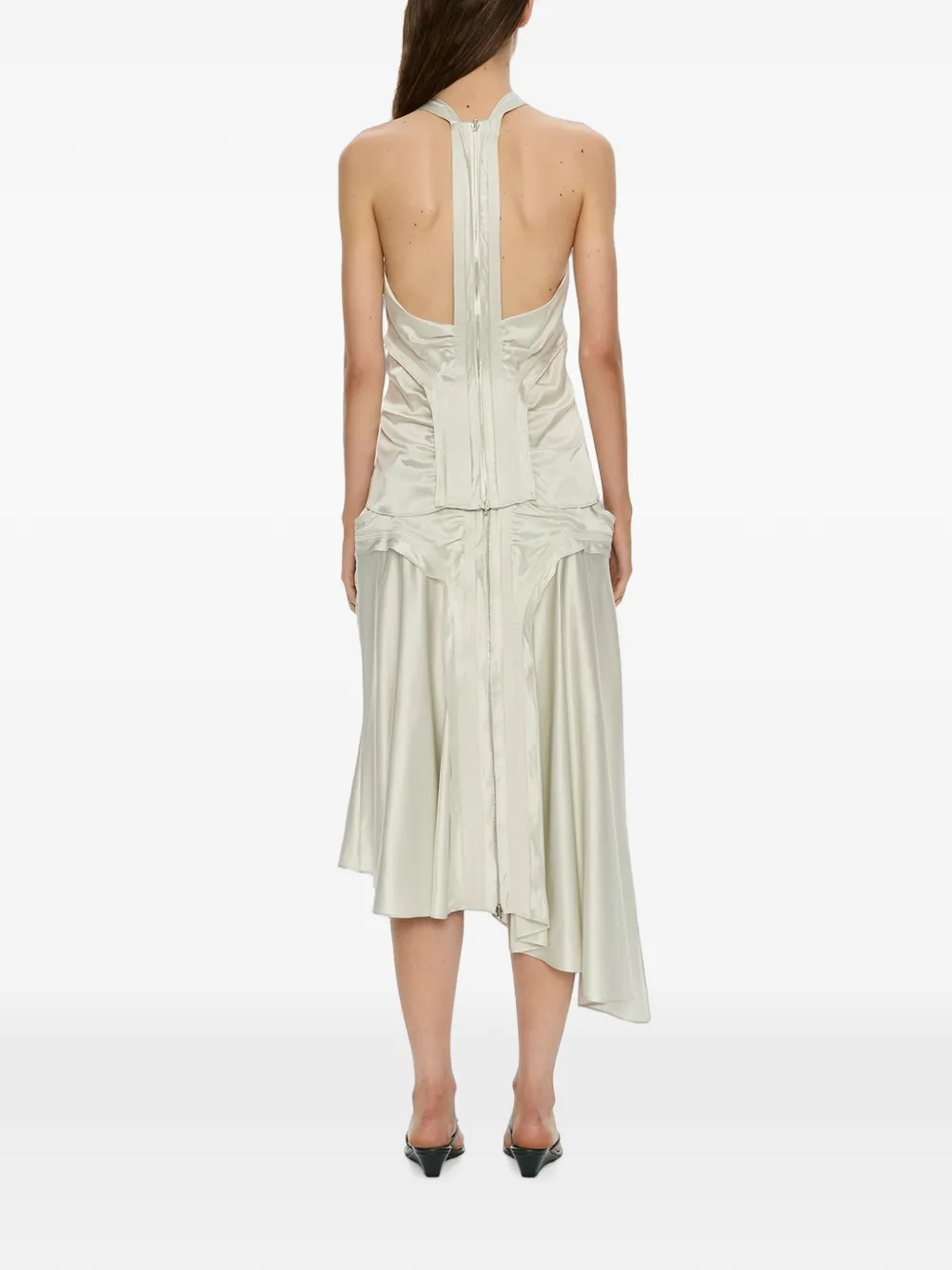 Christopher Esber Gwen Invert midi-rok met ruches Beige