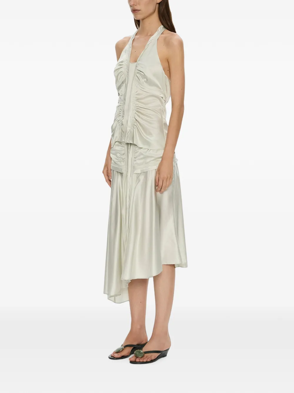 Christopher Esber Gwen Invert midi-rok met ruches Beige