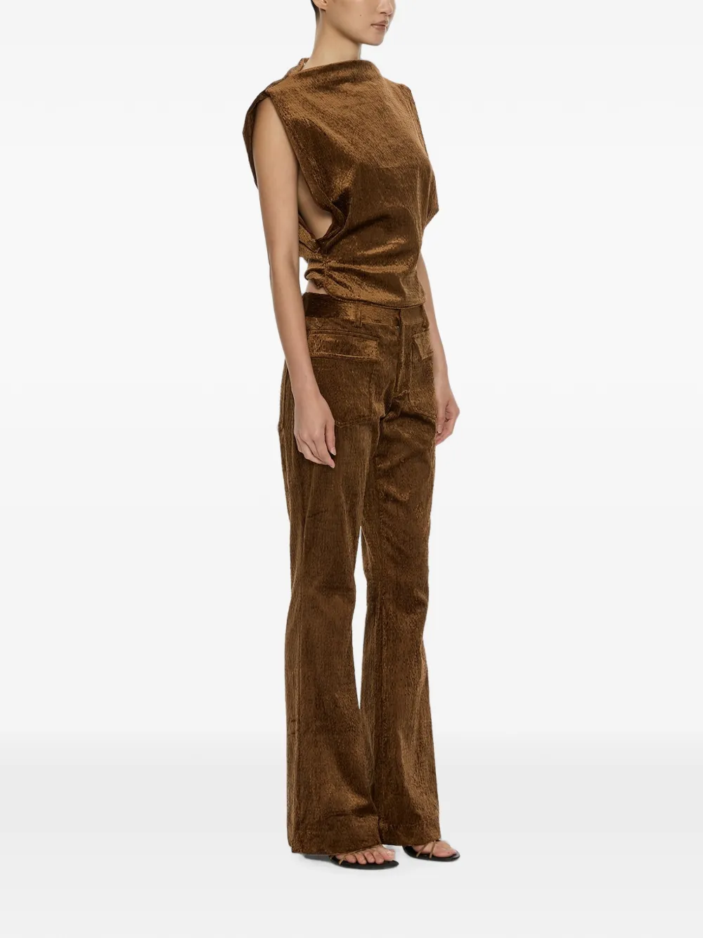 Christopher Esber Enne Corduroy-effect Trousers in Brown, view 2