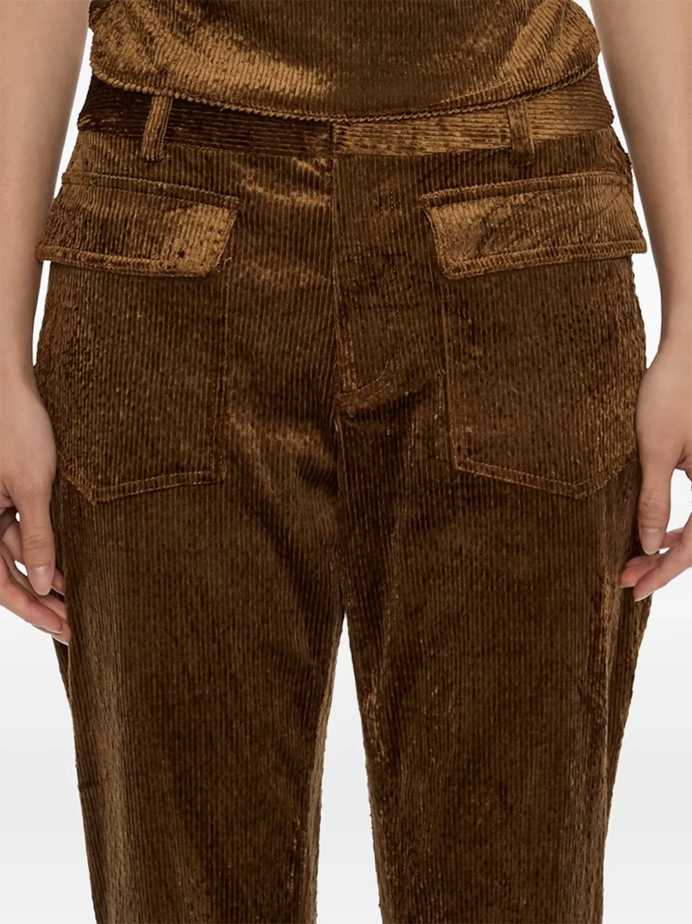 Christopher Esber Enne Corduroy-effect Trousers in Brown, view 3