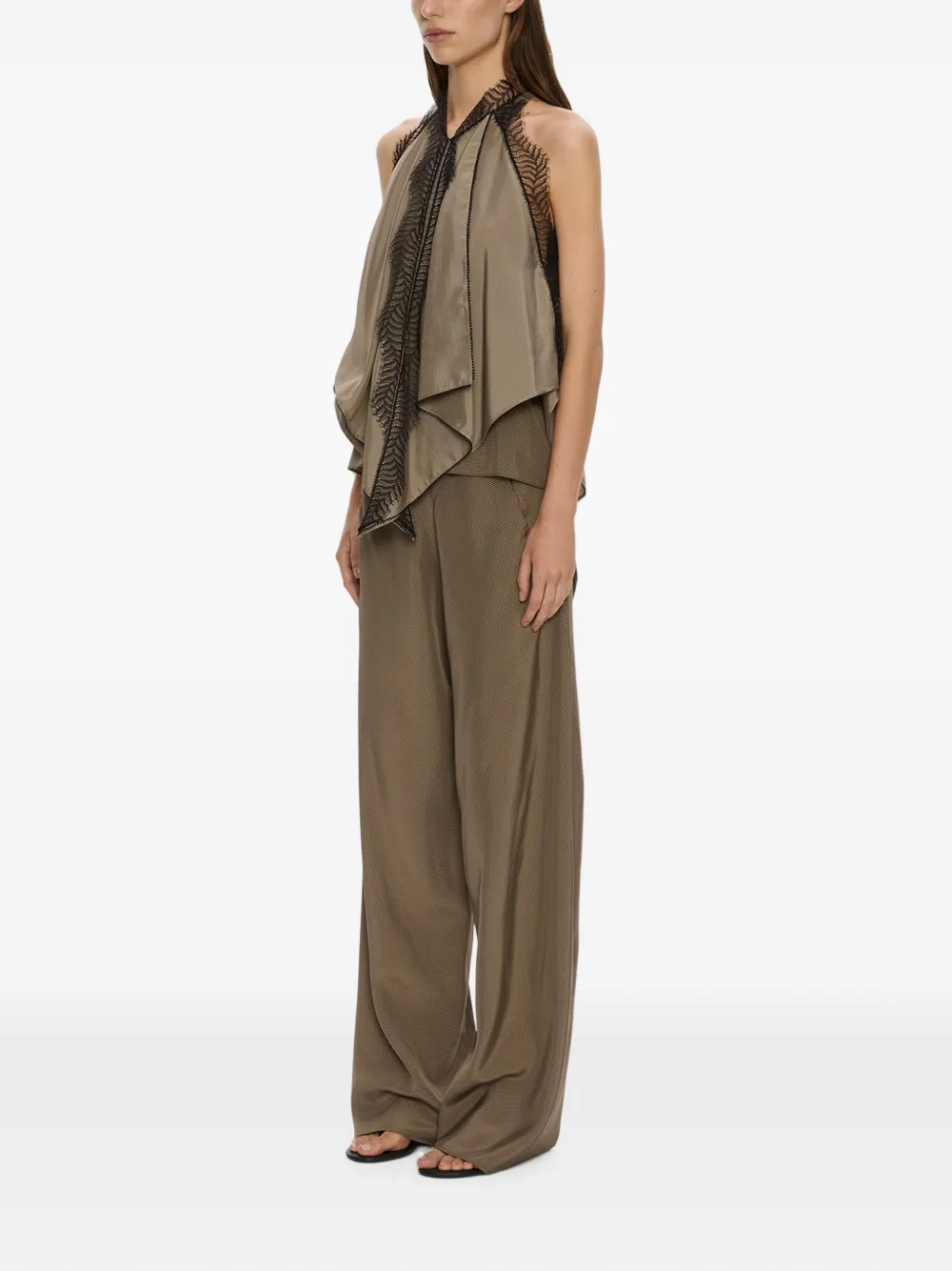 Christopher Esber Vera Bias wide leg trousers Beige