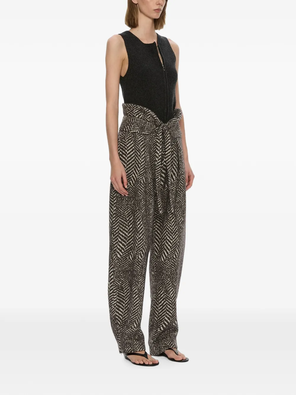 Christopher Esber Isolde zipped ribbed tank top Zwart