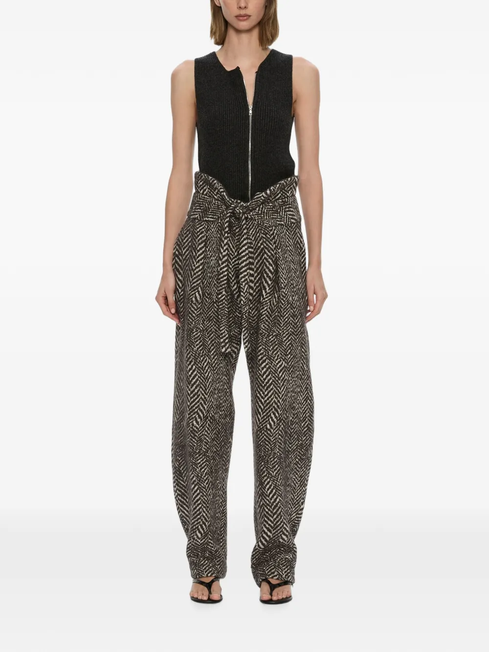 Christopher Esber Isolde zipped ribbed tank top Zwart