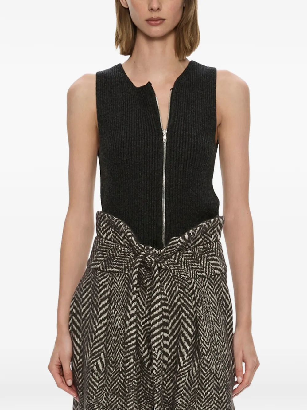 Christopher Esber Isolde zipped ribbed tank top - Black