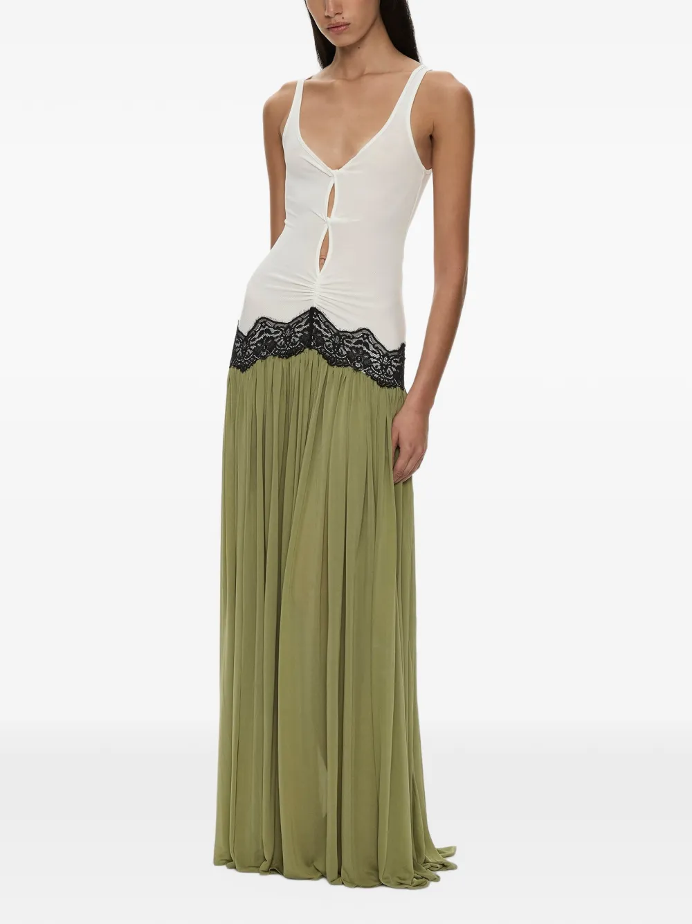 Christopher Esber Open Twist Verner lace maxi dress - Vert Christopher Esber Open Twist Verner lace maxi dress - Vert