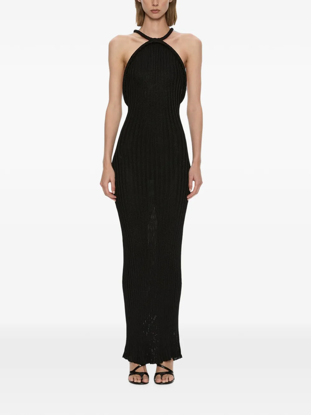 Christopher Esber Nyx maxi-dress met halternek Zwart