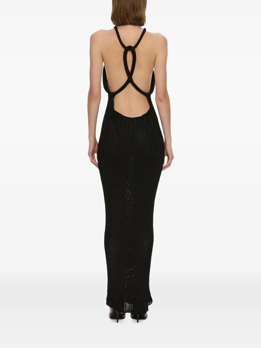 Christopher Esber Nyx maxi-dress met halternek Zwart