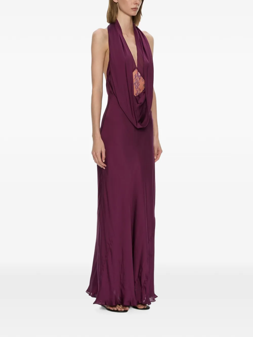 Christopher Esber Cesura maxi-jurk met kant Paars