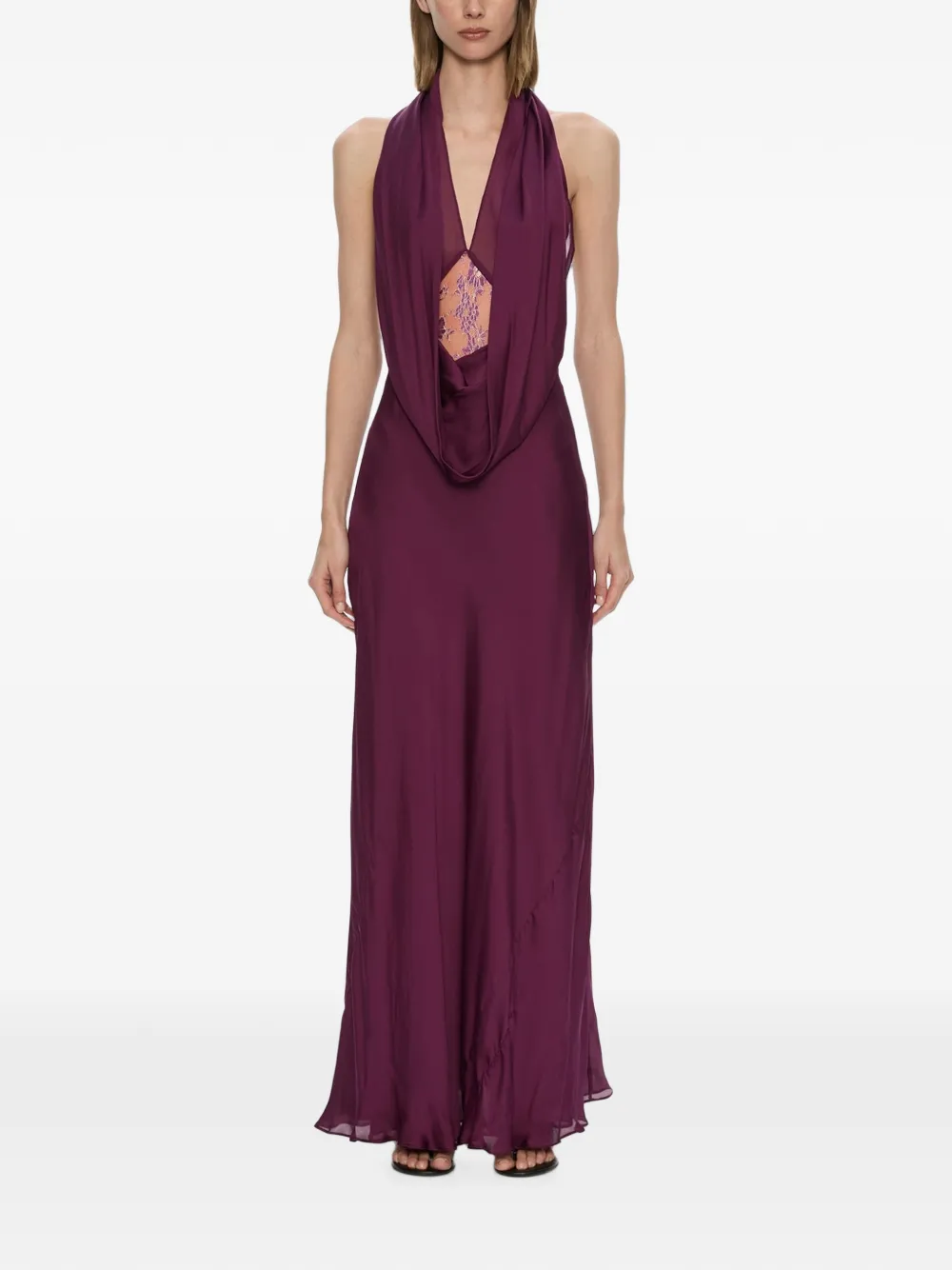 Christopher Esber Cesura maxi-jurk met kant Paars
