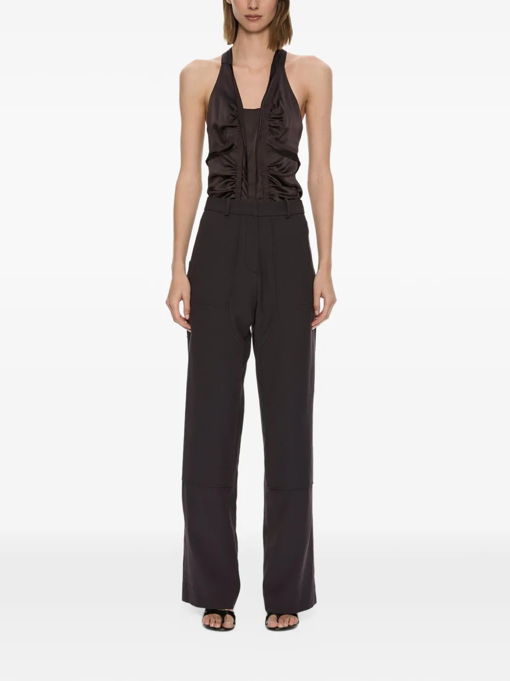 Christopher Esber collarless tank top - Brown