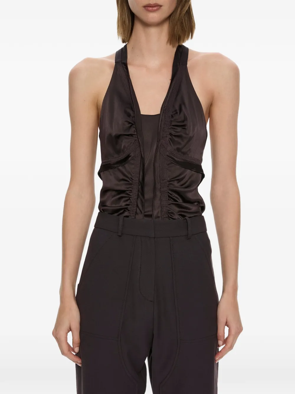 Christopher Esber Kraagloze tanktop Bruin