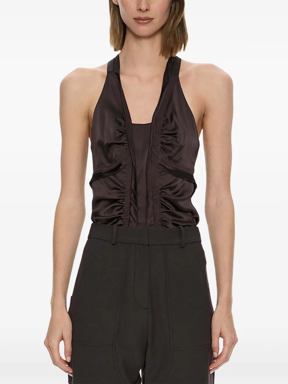 Christopher Esber collarless tank top - Marron Christopher Esber collarless tank top - Marron