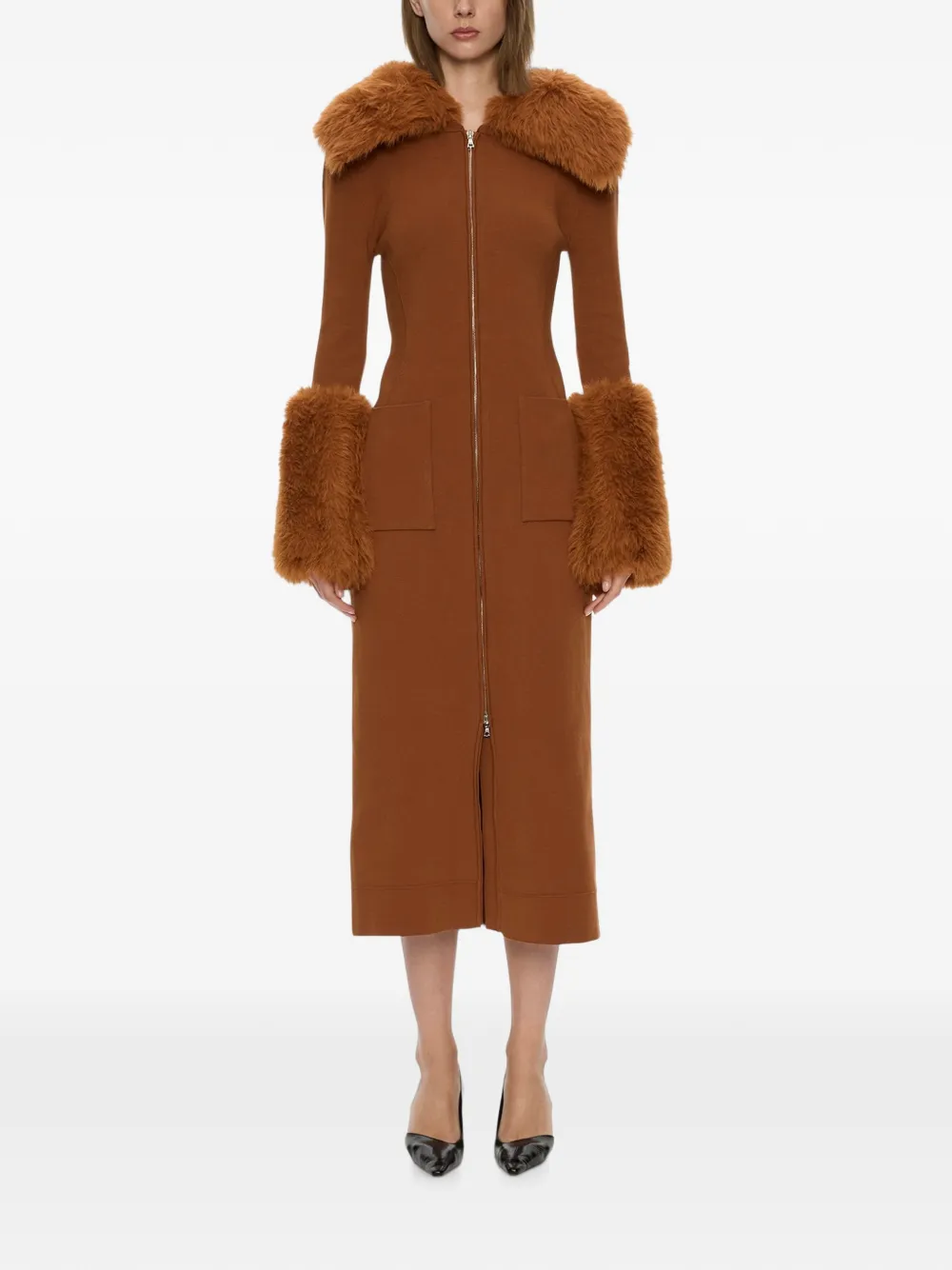 Christopher Esber Duncan midi-jurk met lange mouwen Bruin