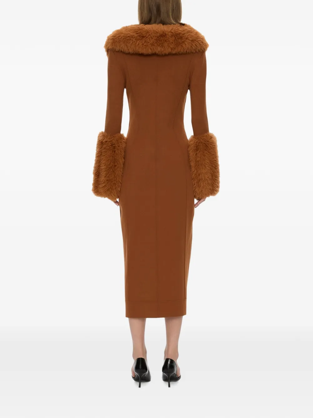 Christopher Esber Duncan midi-jurk met lange mouwen Bruin