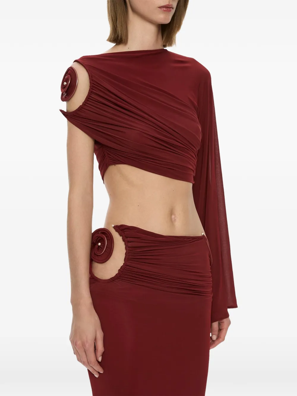 Christopher Esber Aurelia blouse met sculpturale spiraaldrapering Rood