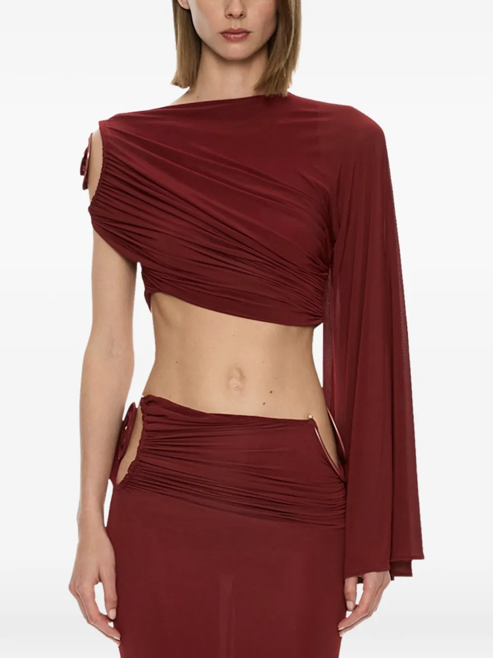 Christopher Esber Aurelia sculpted spiral drape blouse - Rosso