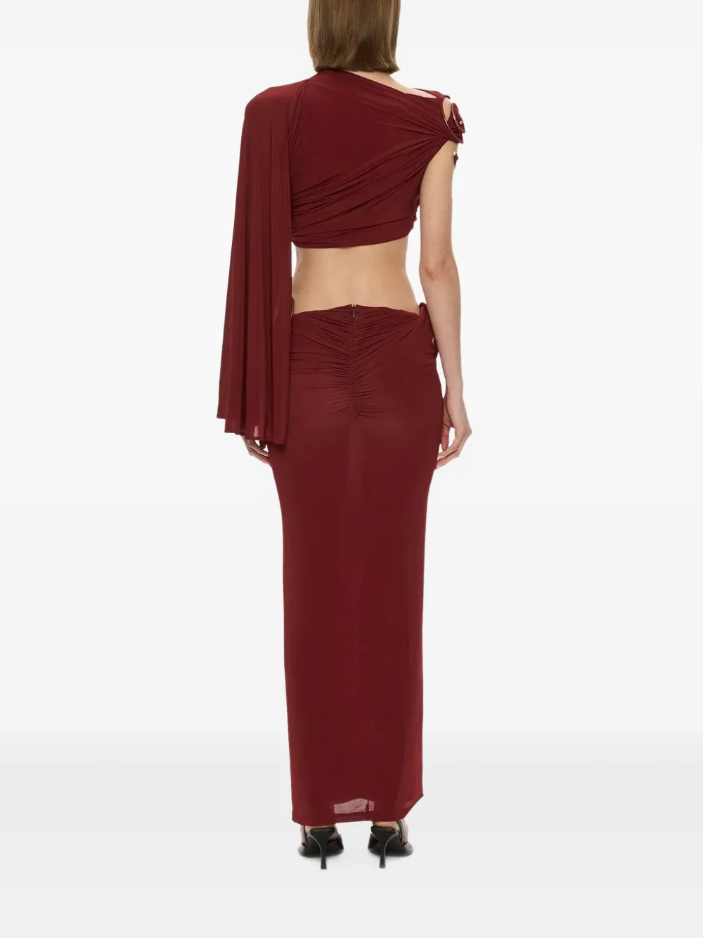 Christopher Esber Aurelia blouse met sculpturale spiraaldrapering Rood