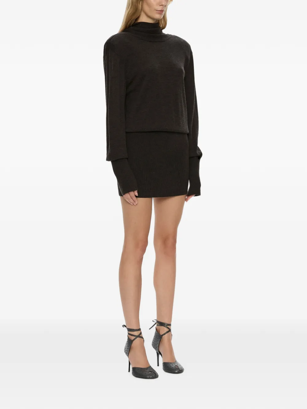 Christopher Esber Cesura mini-jurk met col Grijs