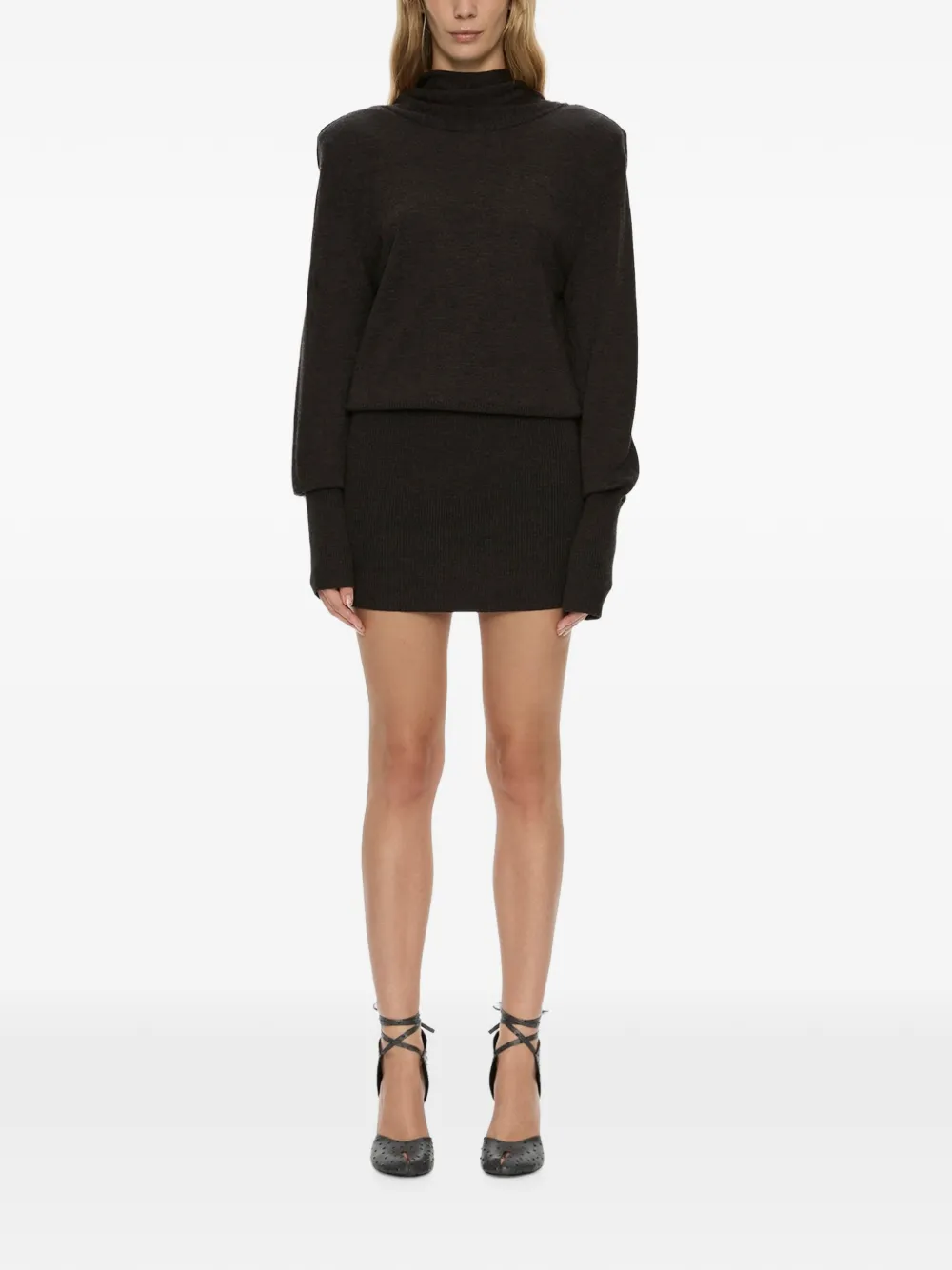 Christopher Esber Cesura mini-jurk met col Grijs