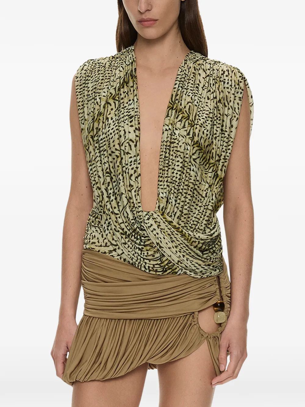 Christopher Esber Ripple Drape top - Green