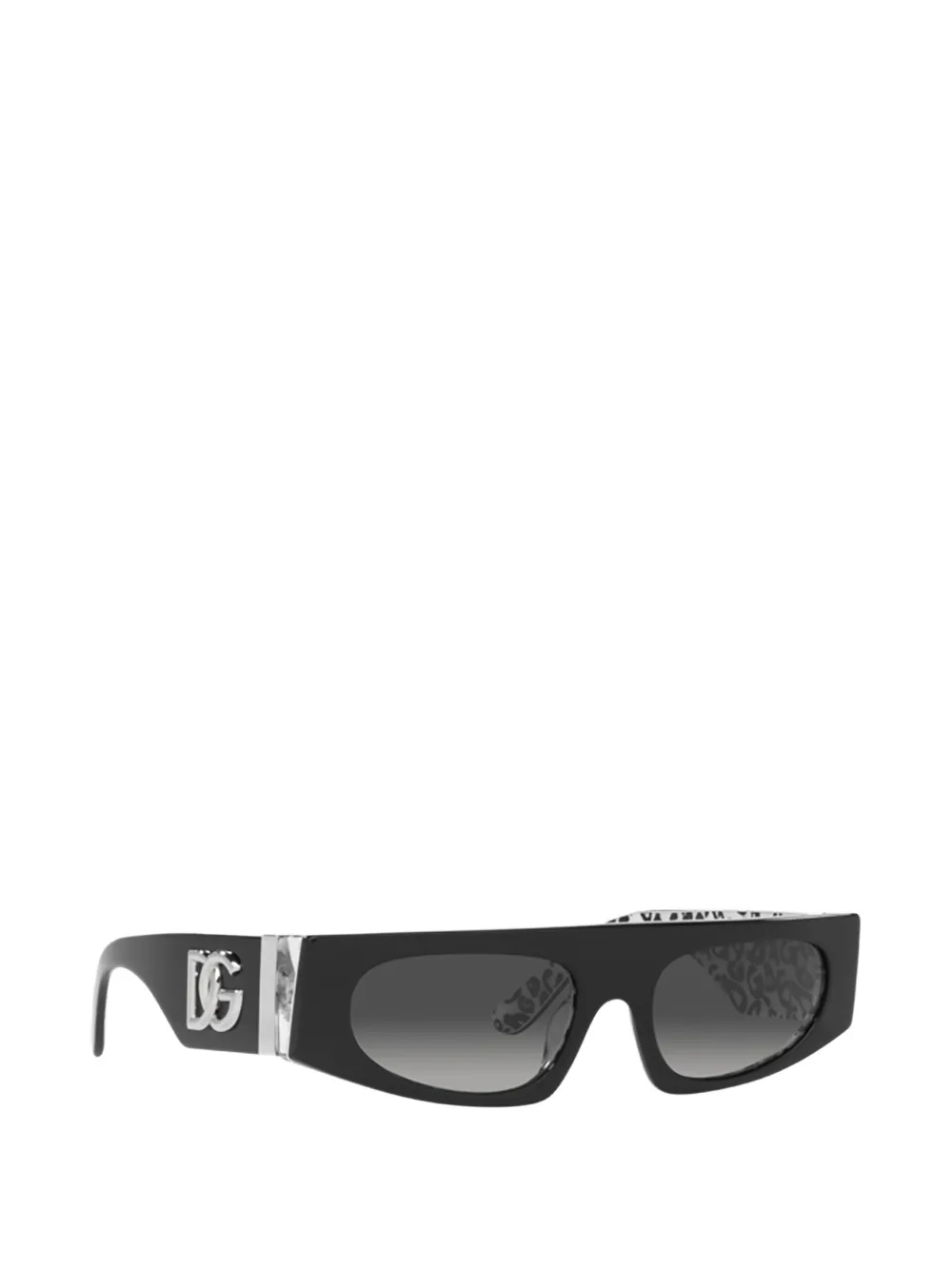 Dolce & Gabbana Eyewear Zonnebril met rechthoekig montuur en graffiti-print Zwart