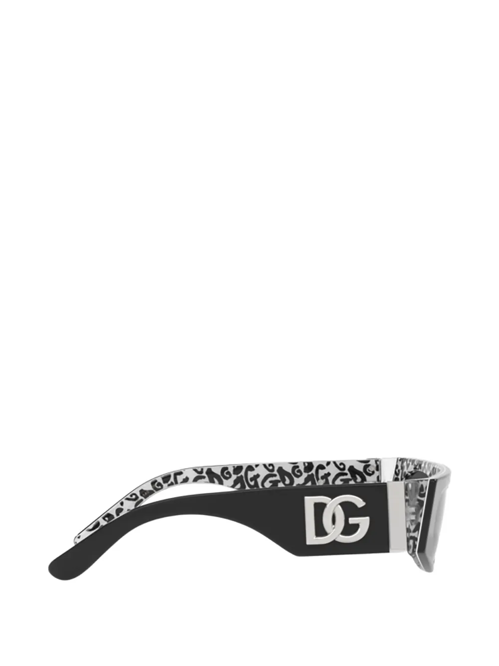 Dolce & Gabbana Eyewear Zonnebril met rechthoekig montuur en graffiti-print Zwart