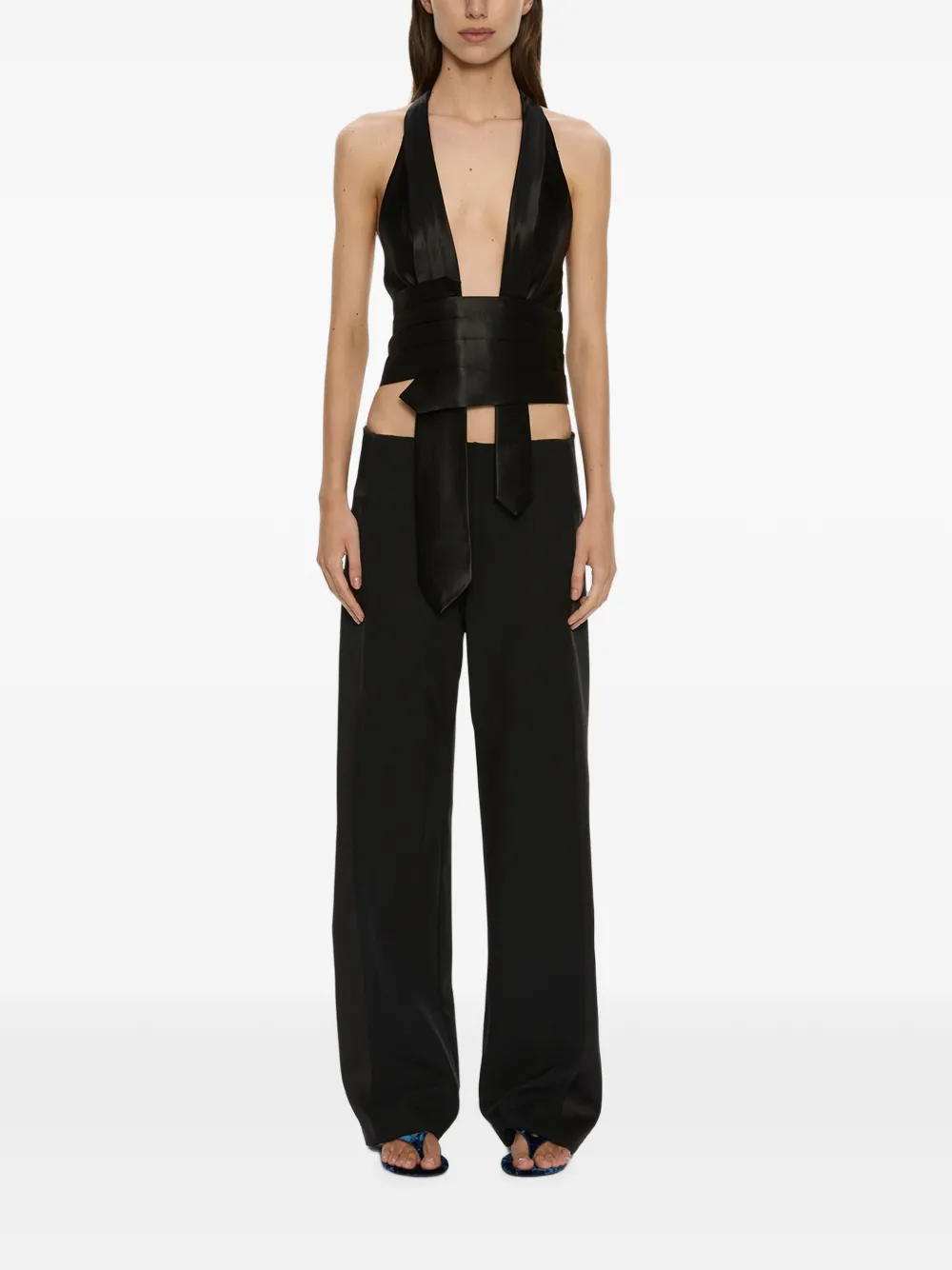 Christopher Esber tuxedo-style contrast-panel trousers