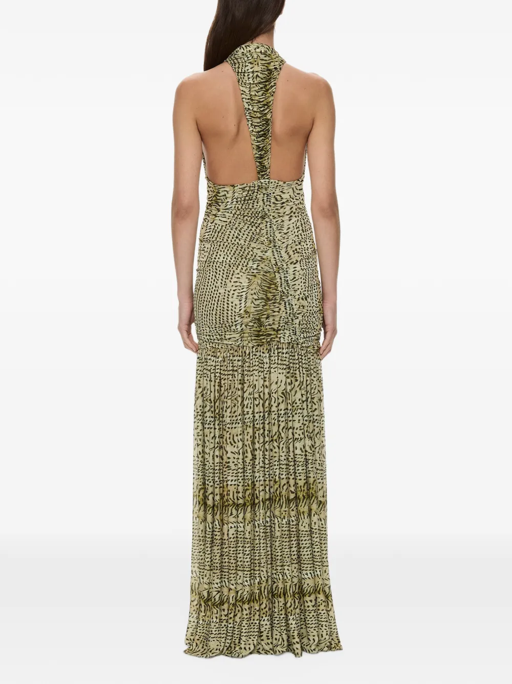 Christopher Esber Orion maxi-jurk met ruches Groen