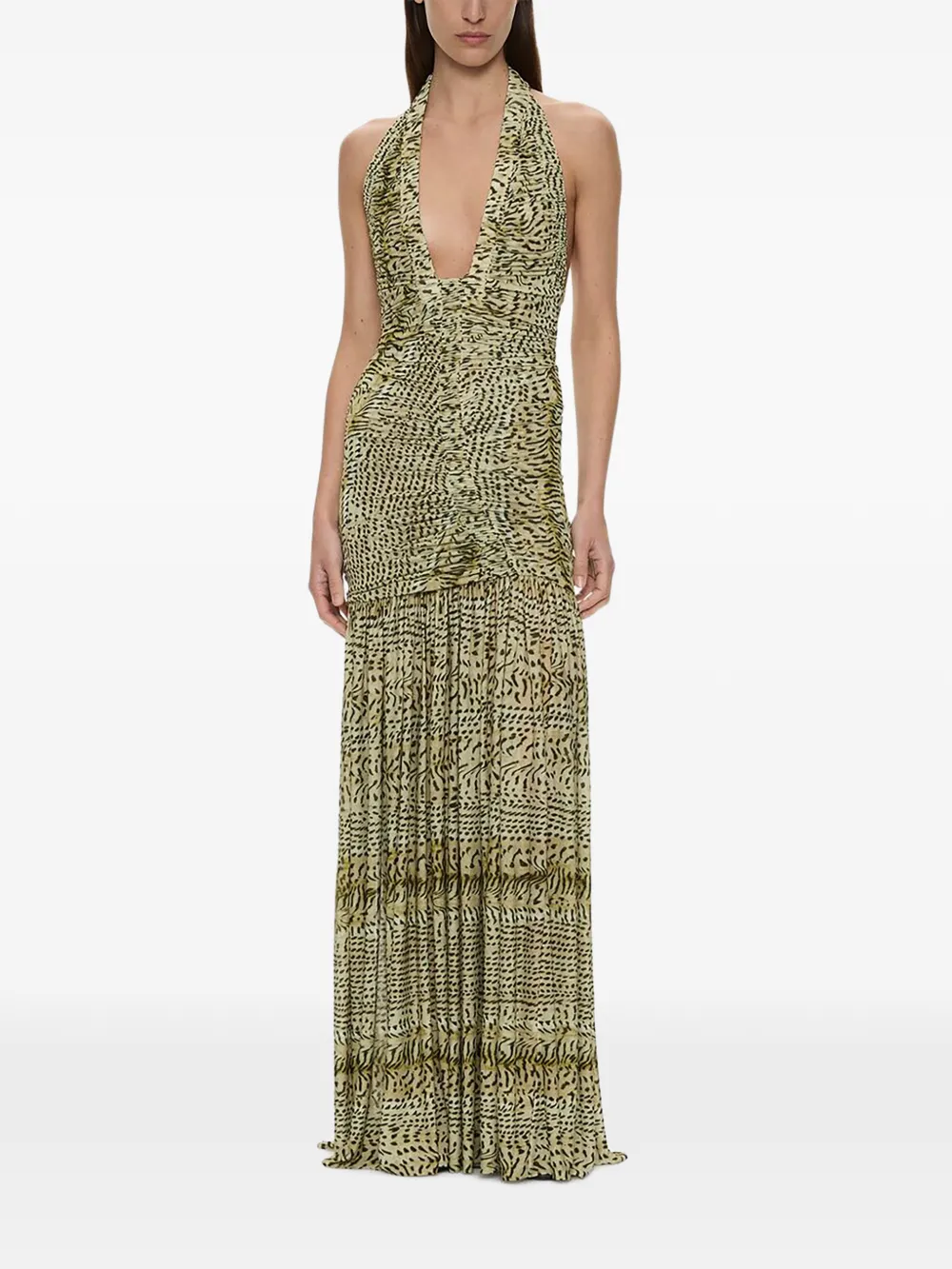 Christopher Esber Orion maxi-jurk met ruches Groen