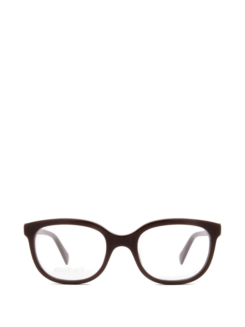 Gucci Eyewear Double G round-frame glasses - Marrone