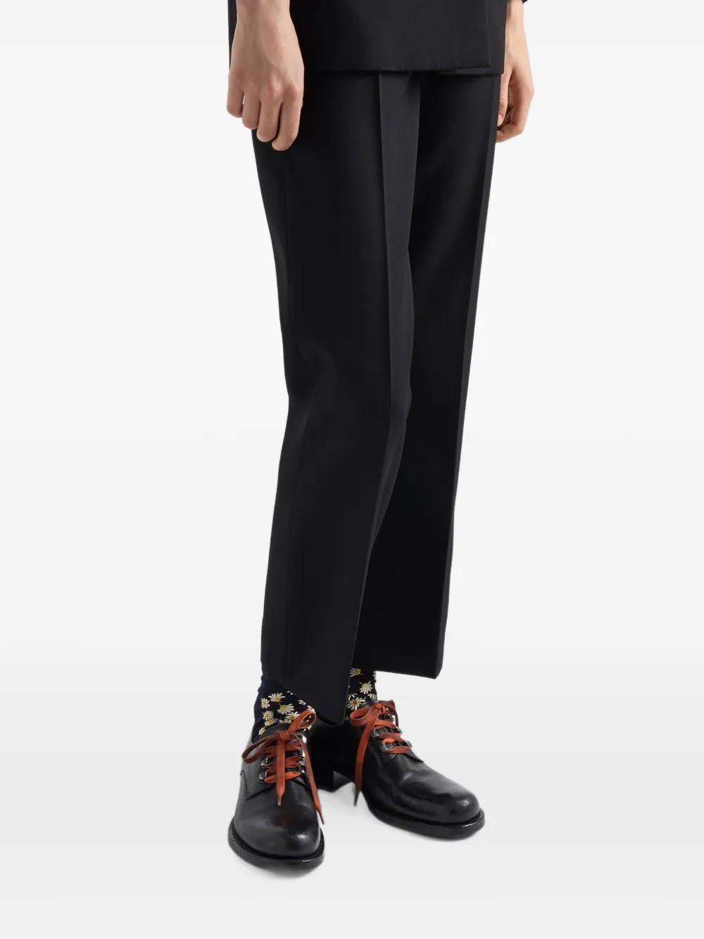 Prada Compact gabardine broek Zwart