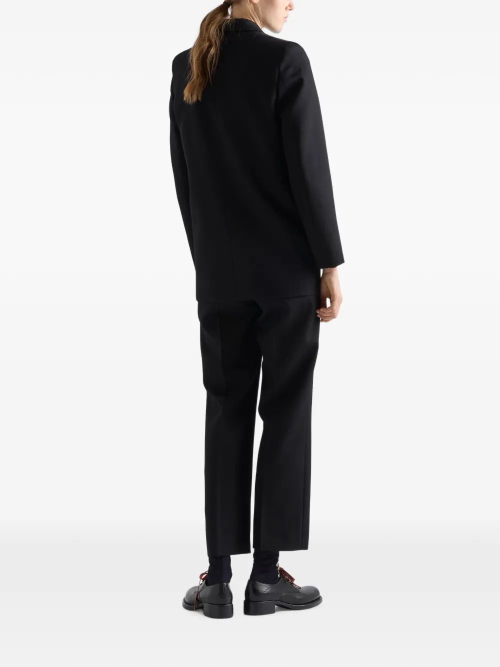 Prada Compact gabardine broek Zwart