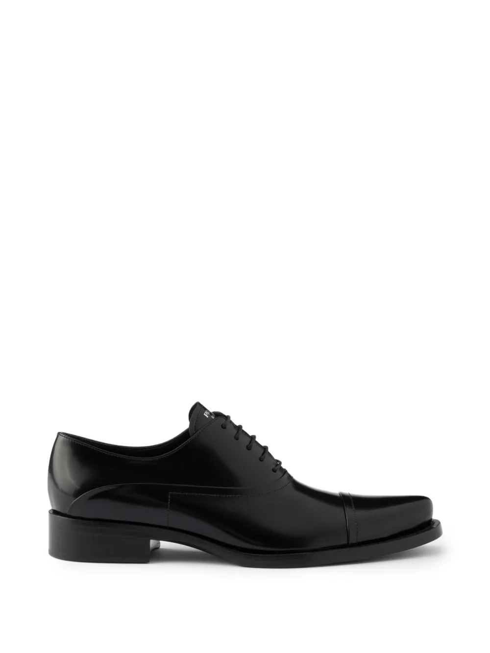 Prada Stringate in pelle con effetto spazzolato - Nero