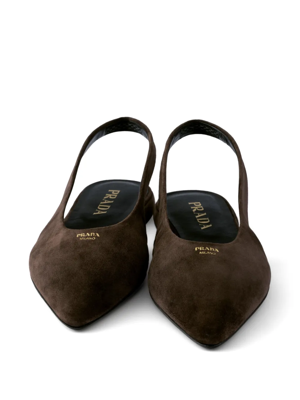 Prada Suède ballerina's Bruin