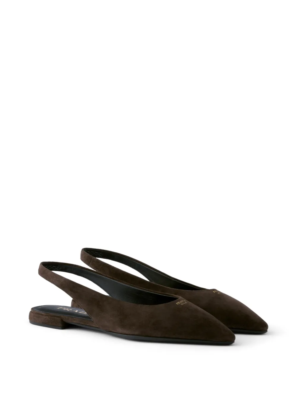 Prada Suède ballerina's Bruin