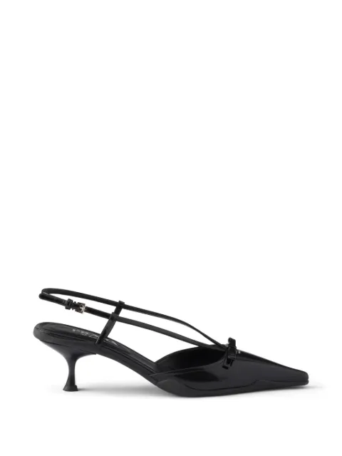 Prada Decollete brushed leather slingback pumps