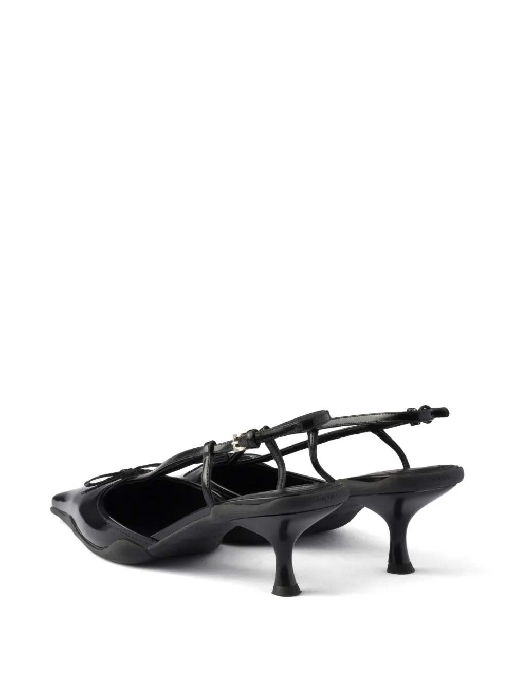 Prada brushed leather slingback pumps Zwart