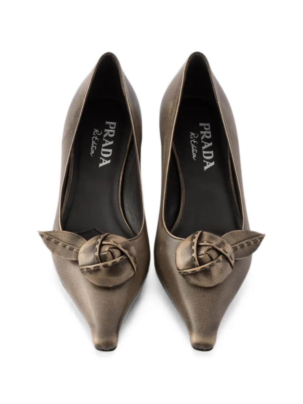 Prada Leren ballerina's Bruin