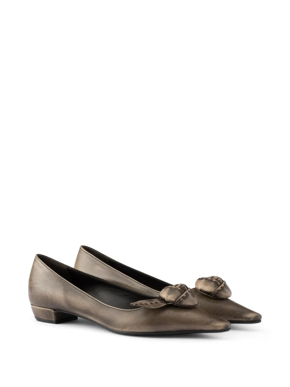 Prada Leren ballerina's Bruin