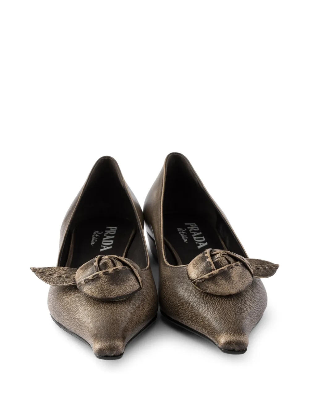 Prada Leren ballerina's Bruin
