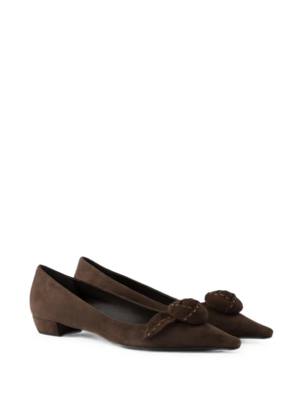 Prada Suède ballerina's Bruin