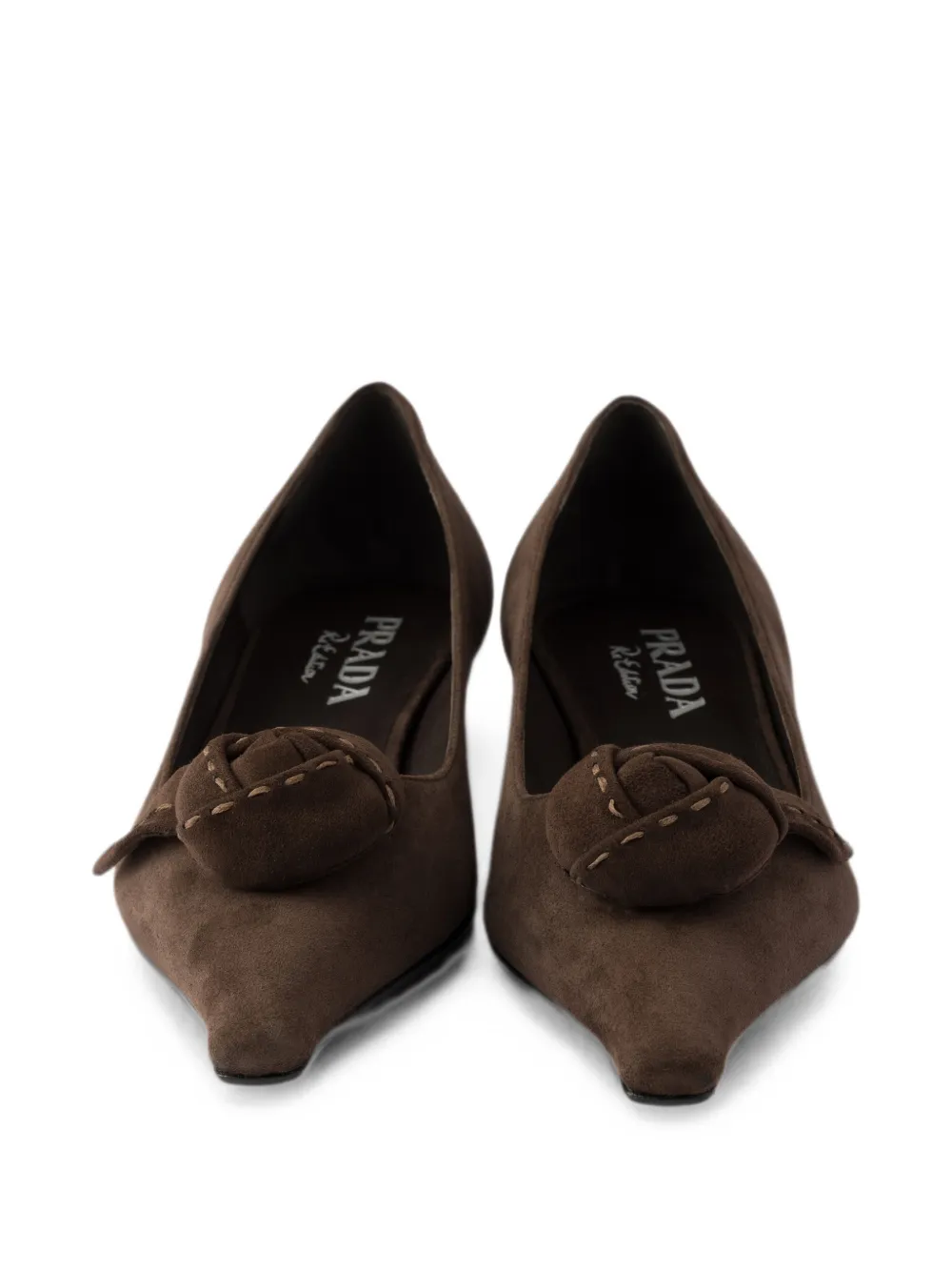 Prada Suède ballerina's Bruin
