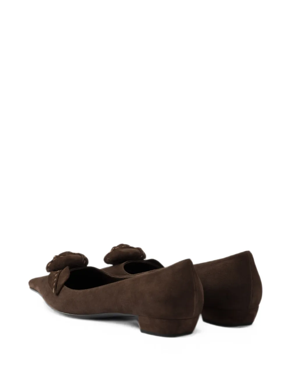 Prada Suède ballerina's Bruin
