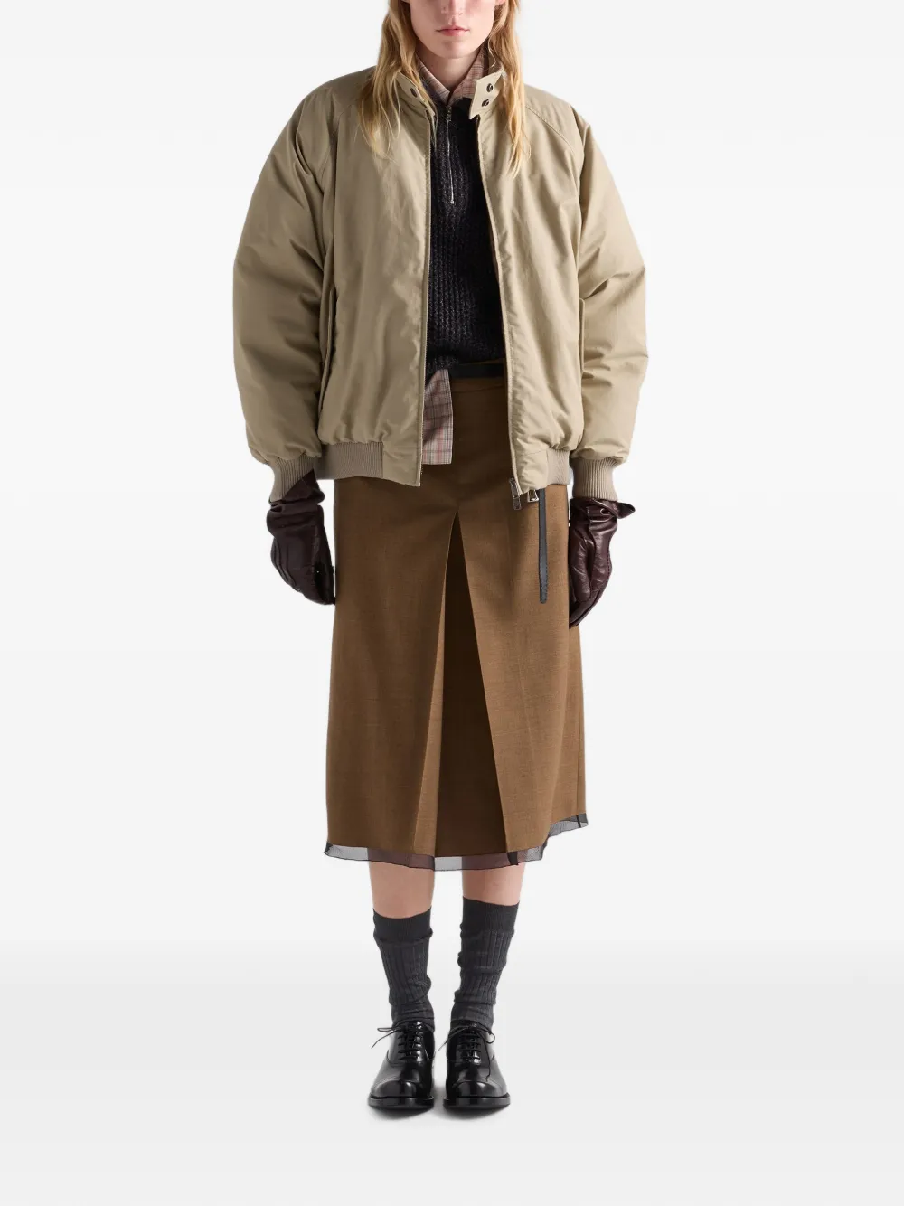 Prada Popeline donsjack Beige