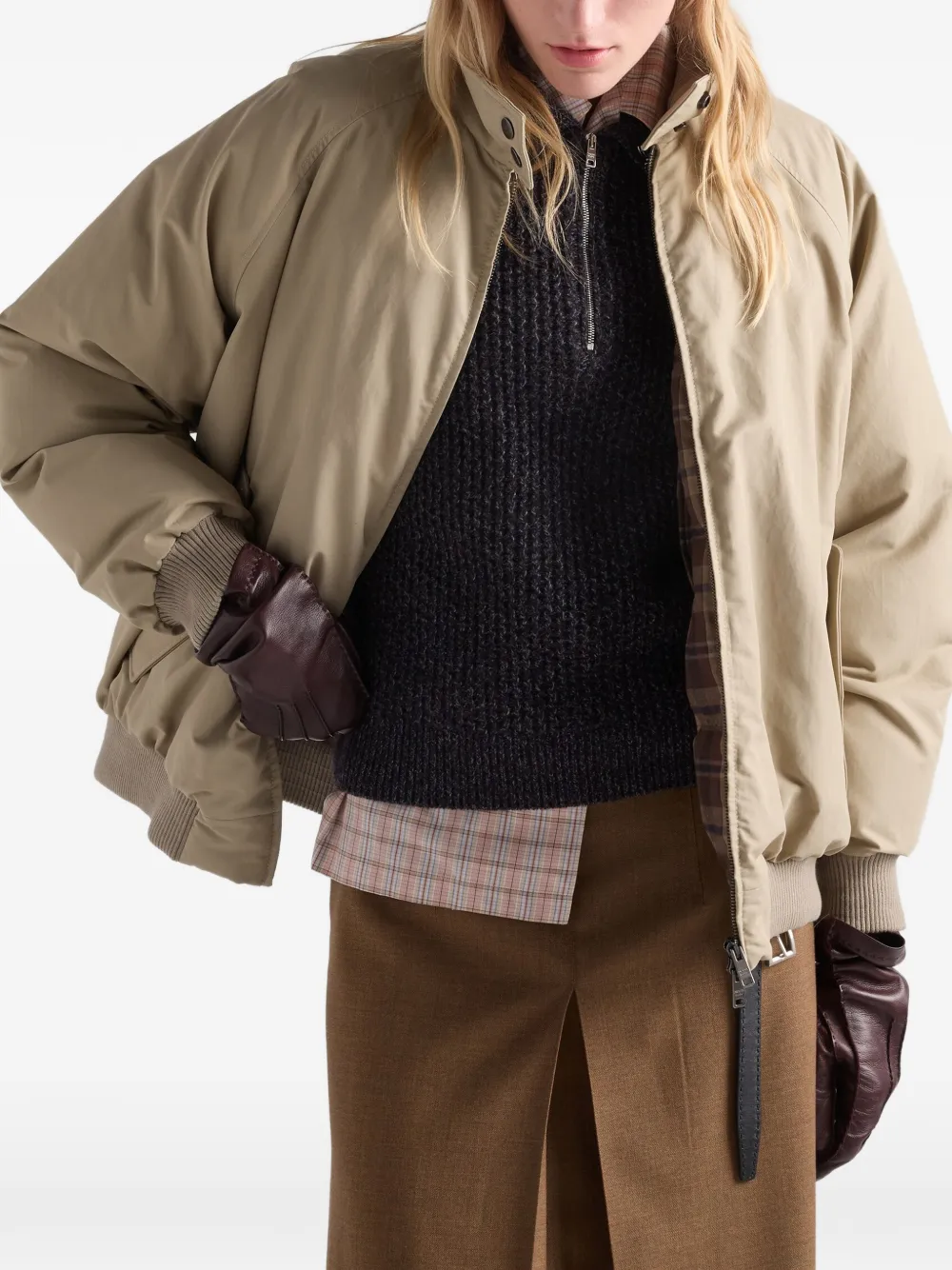 Prada Popeline donsjack Beige