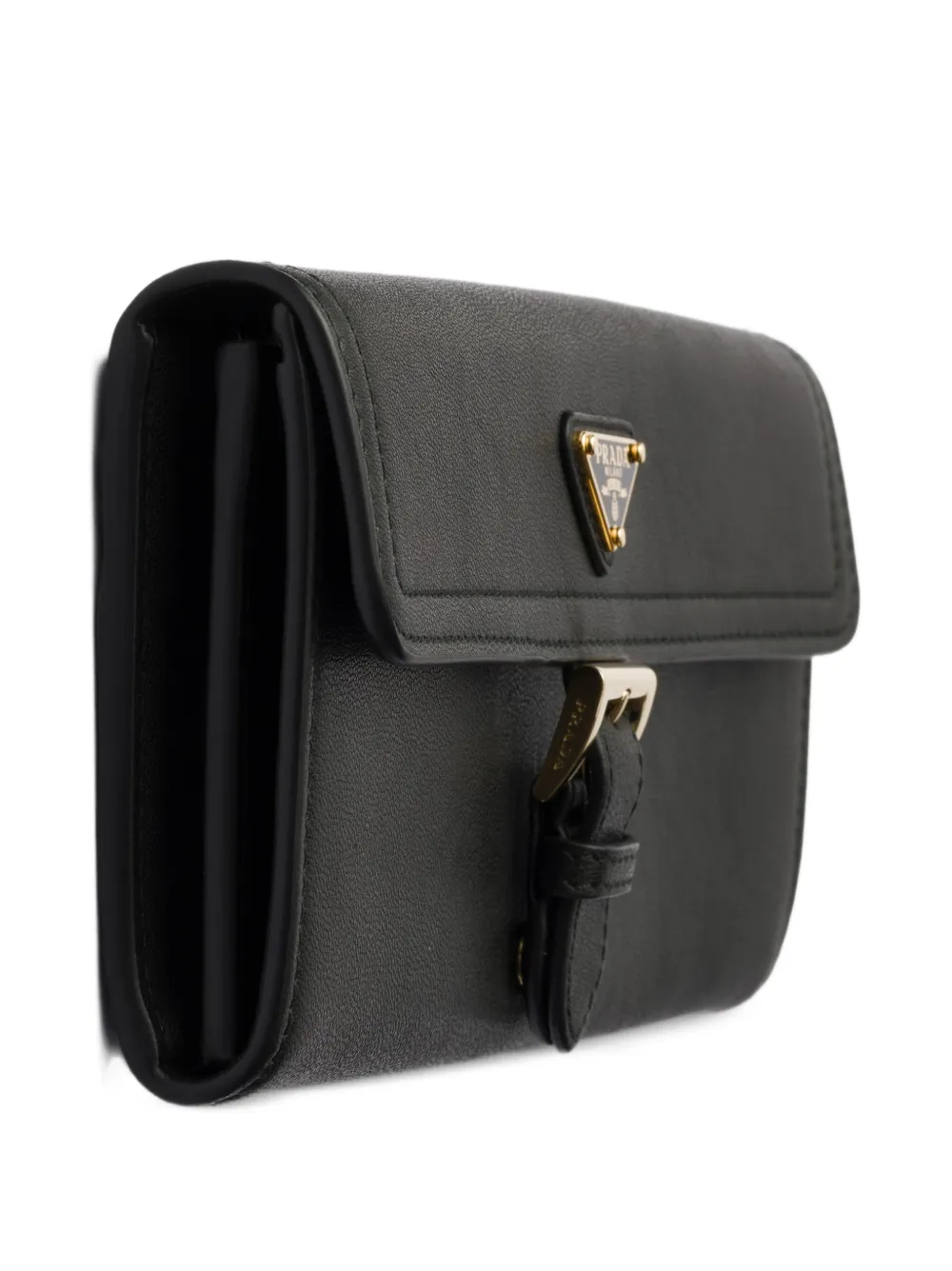 Prada Grote nappa leren portemonnee Zwart